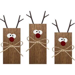 3Pcs Reindeer Table Signs Christmas Decorations Indoor Farmhouse Winter Decor Ch